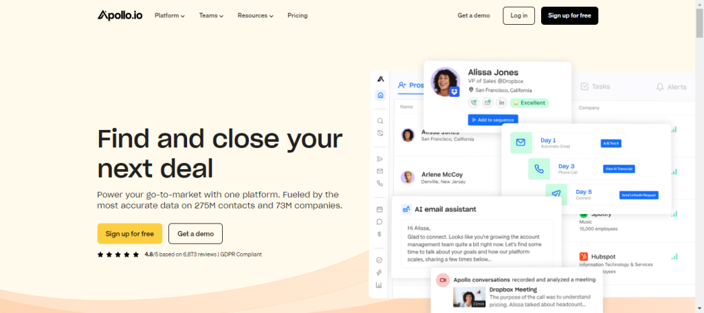 Apollo.io, ferramenta de vendas grátis