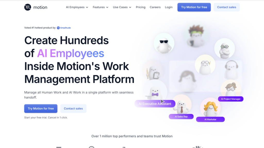 best ai tools for small business includes motion
