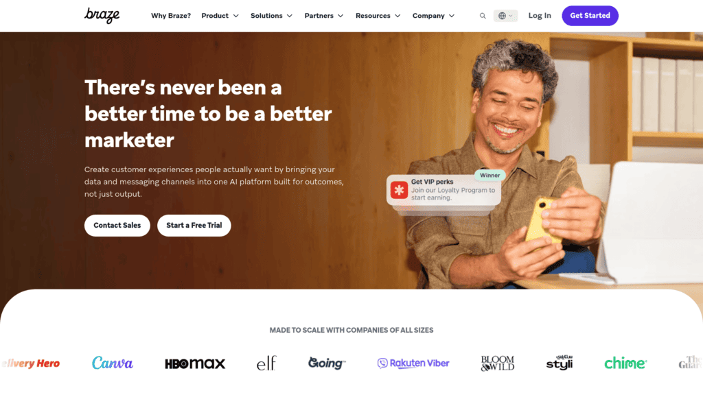 Braze as one of the best digital engagement software