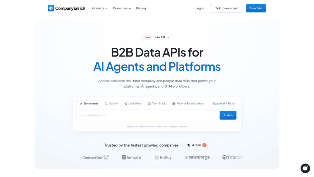 CompanyEnrich as one of the best lead enrichment apis