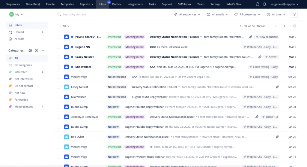 New in Reply: Consolidated Inbox, Accounts, Data in Sequence Wizard ...