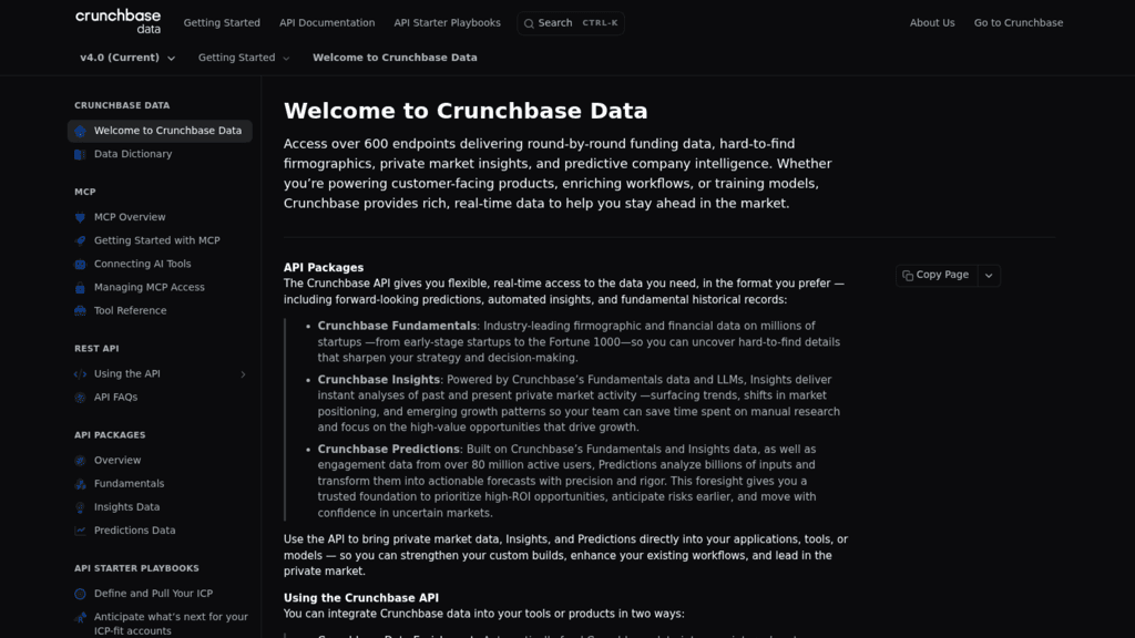 Crunchbase as one of the best company profile apis