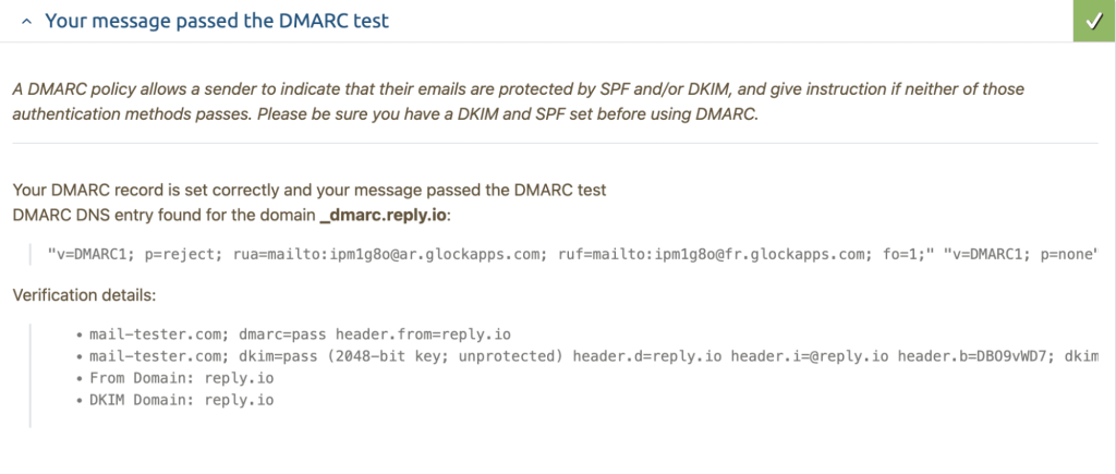 check dmarc status