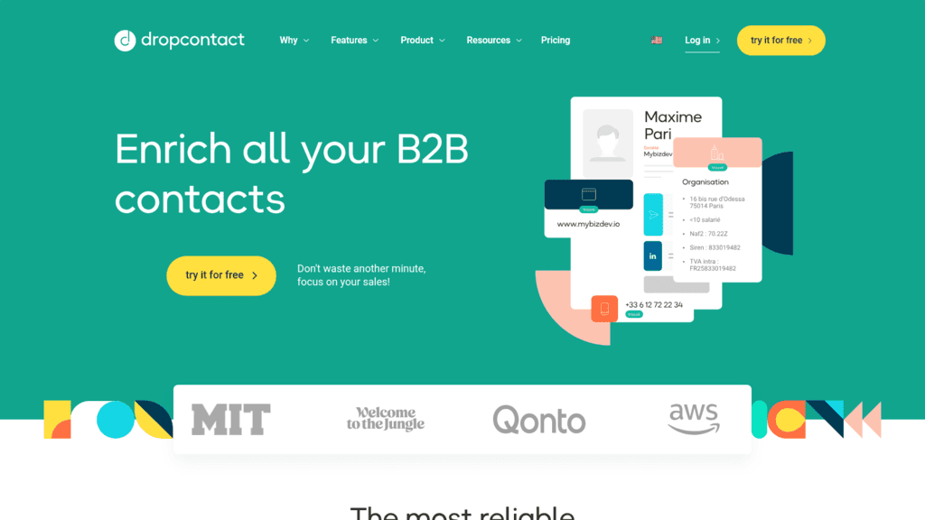 Dropcontact as one of the best email enrichment apis
