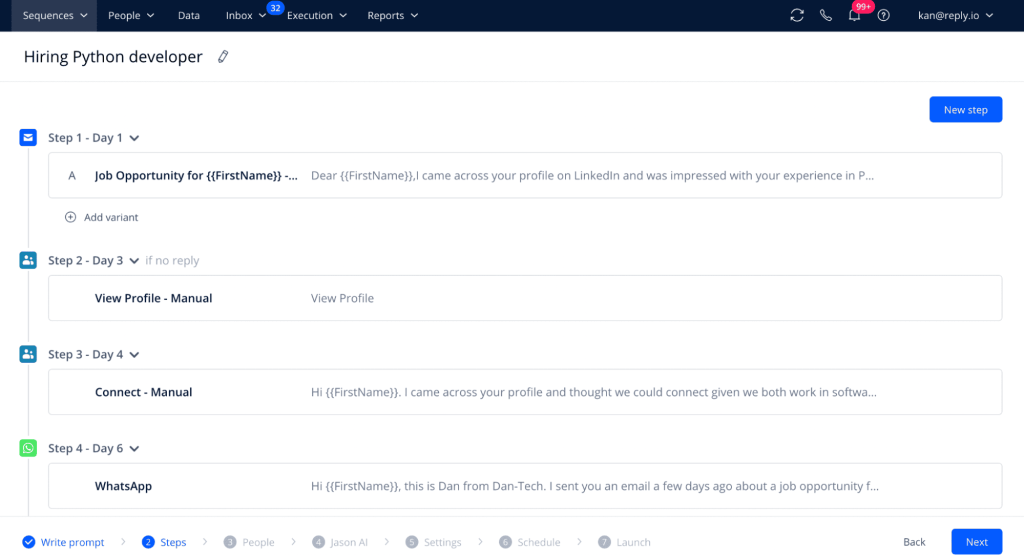 finalizing the outreach sequence
