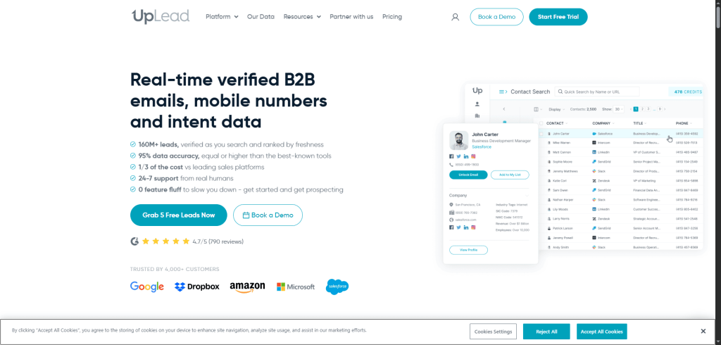 find b2b sales leads Uplead