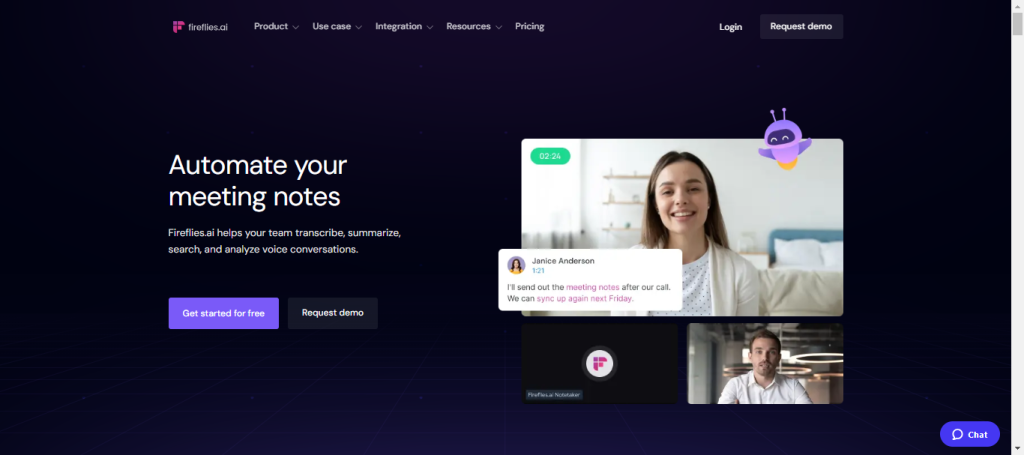 Fireflies.ai para reuniões, ferramenta de vendas grátis