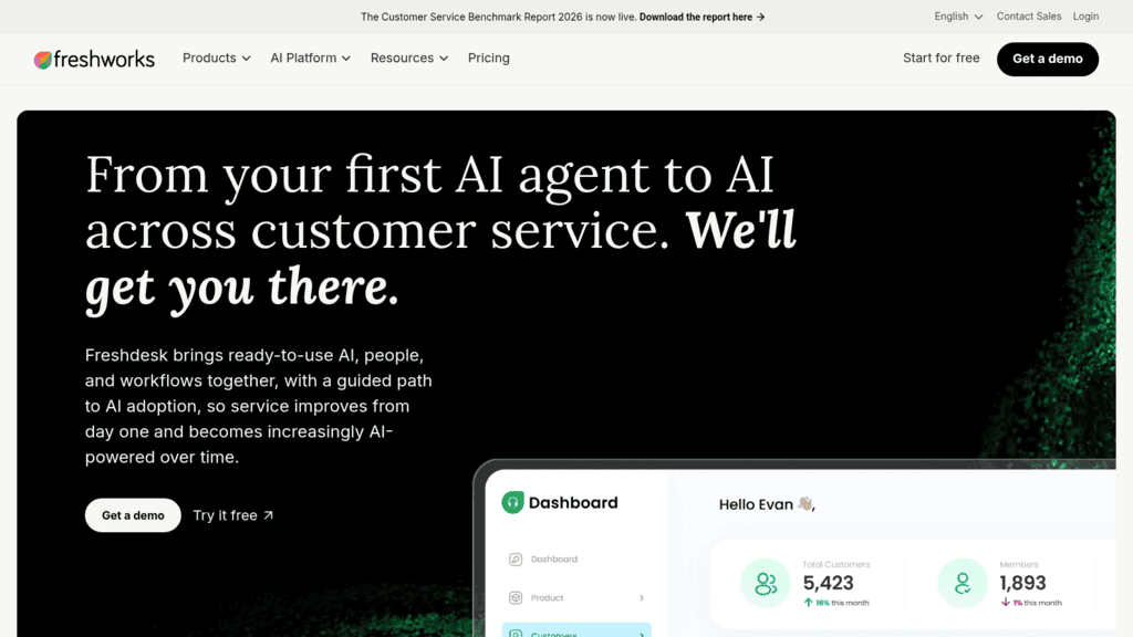 Freshdesk as one of the best digital engagement software