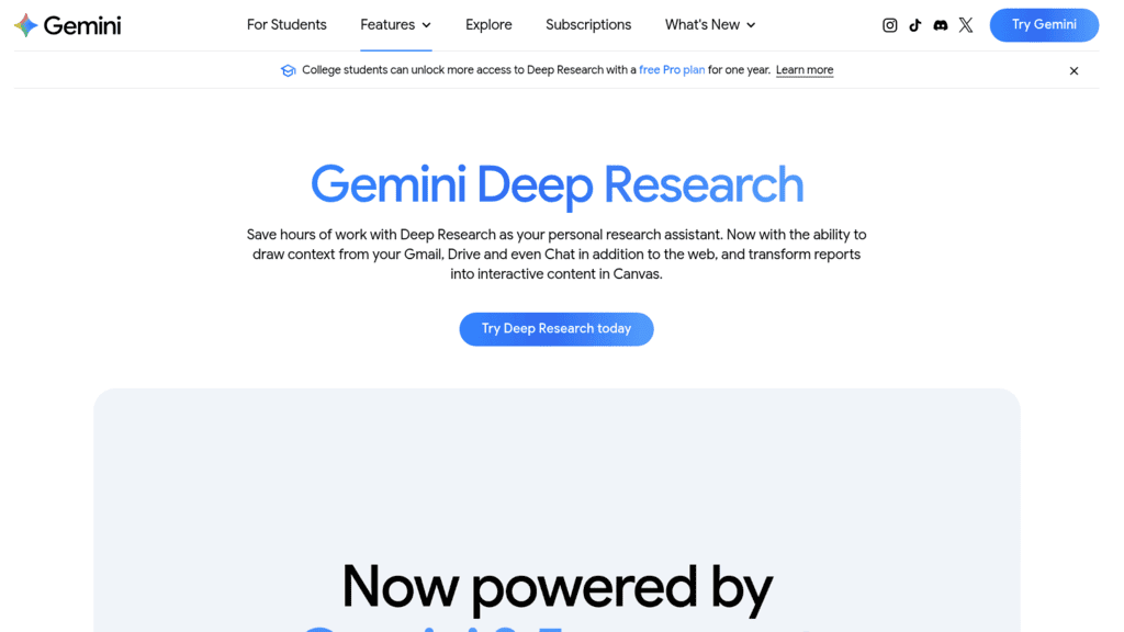 Gemini Deep Research as one of the best ai research agents