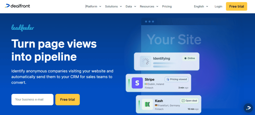 how do i track visitors to my website with Leadfeeder (now Dealfront)