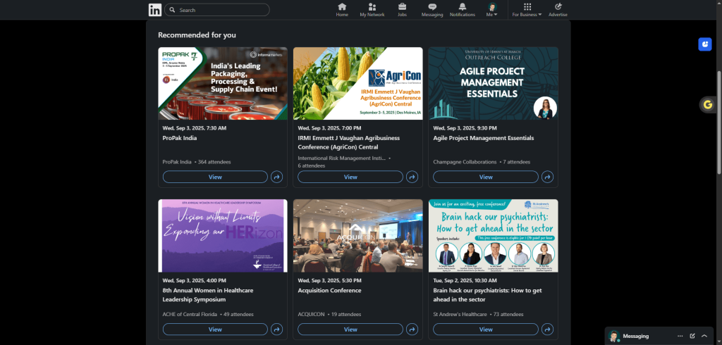 how to connect with people in linkedin through events on LinkedIn