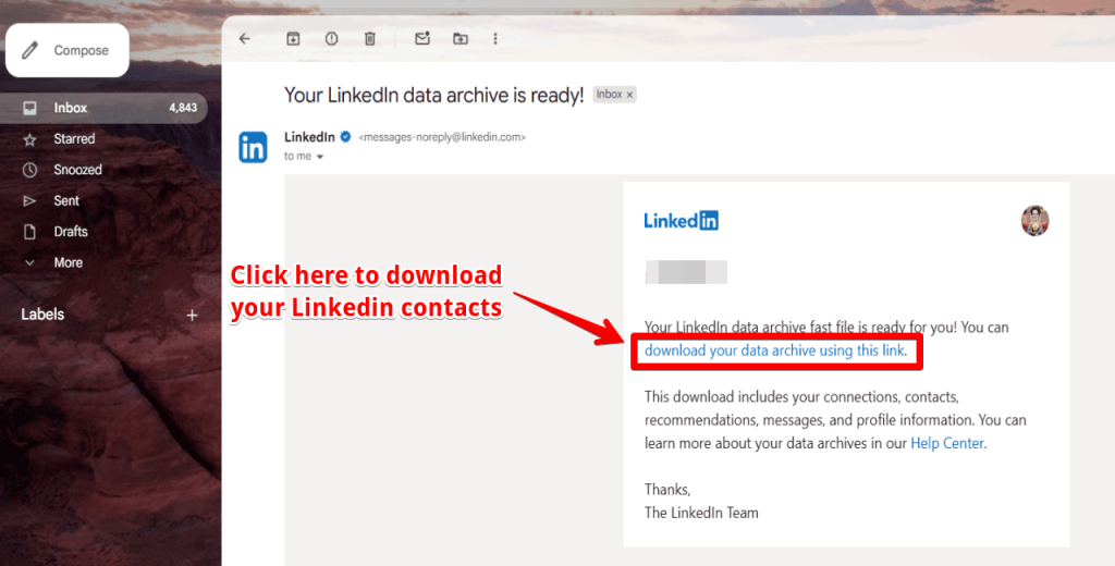 how to download linkedin contacts to excel from Gmail
