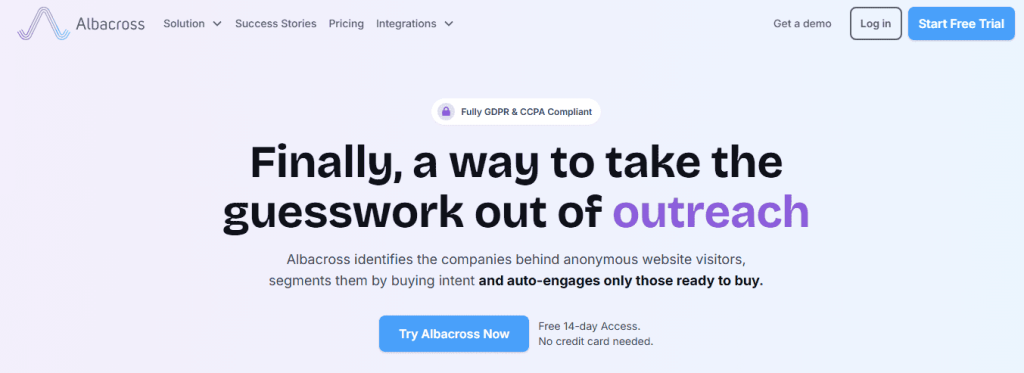 how to track visitors to a website with Albacross