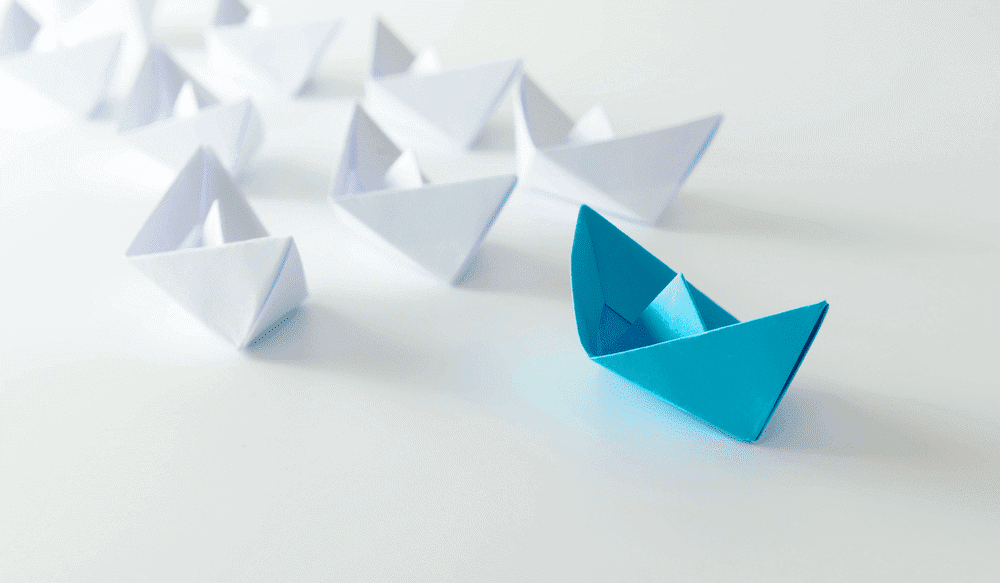 white and blue paper boats