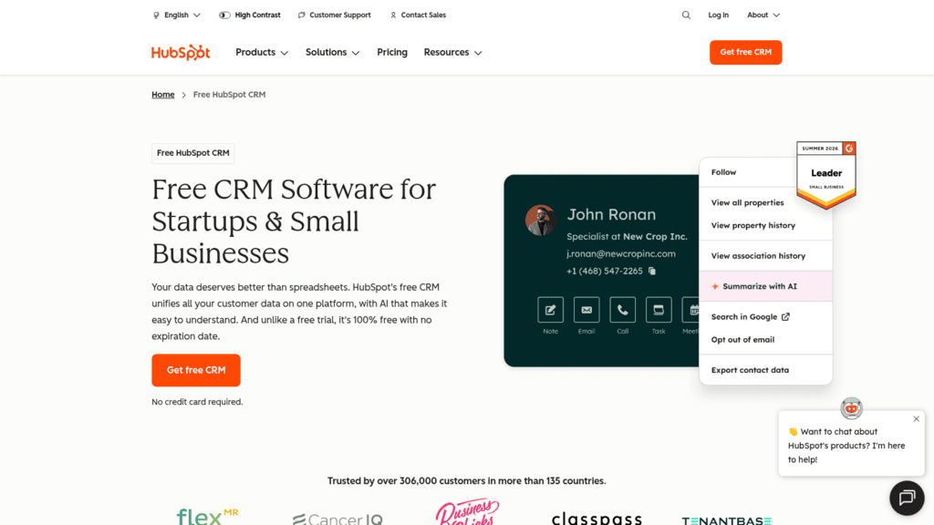 HubSpot as one of the best crm apis