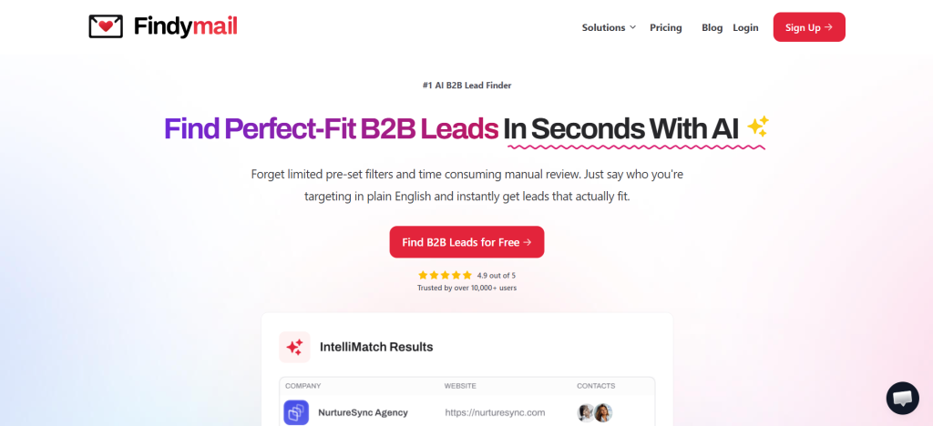 findymail as an AI lead generation tool