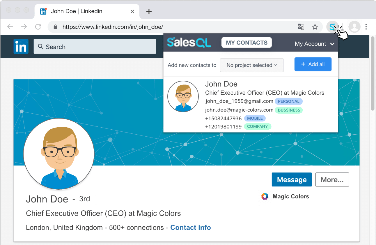 SalesQL screenshot