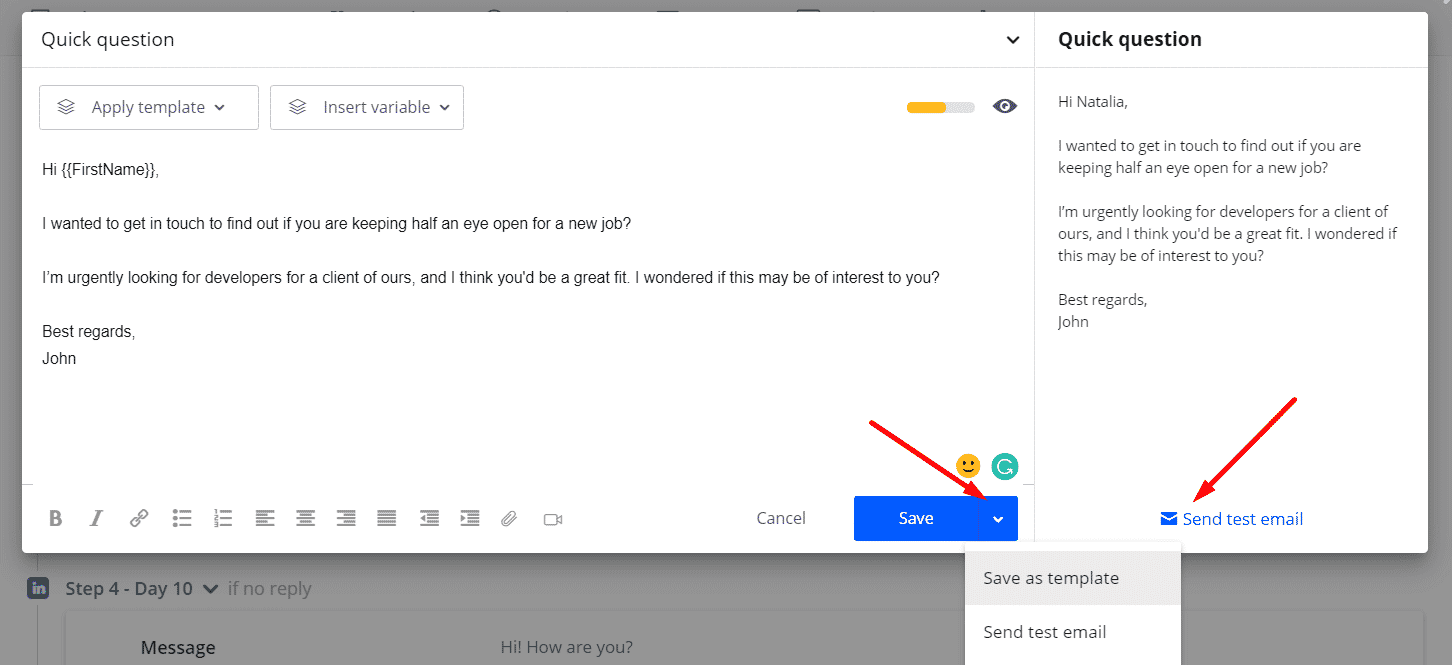 How to send test email