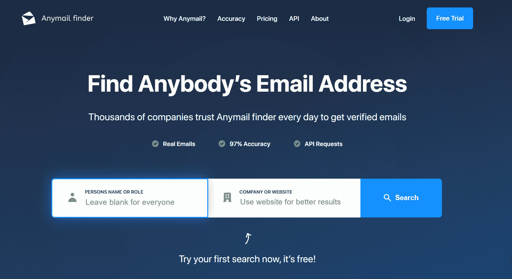 Anymail Finder screenshot