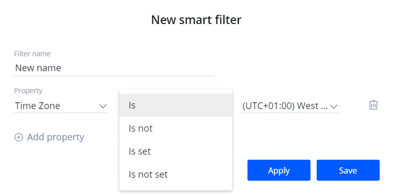 Smart filter example for the prospects