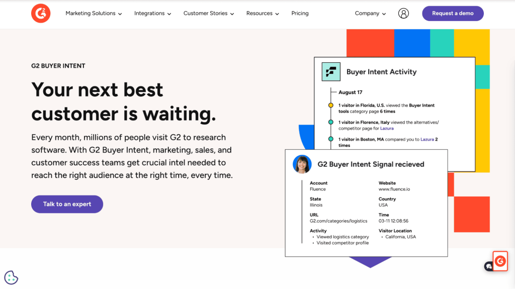 intent signals marketing with g2 buyer intent