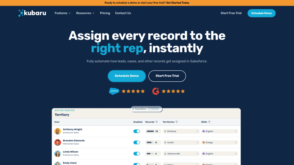 Kubaru as one of the best lead routing tools