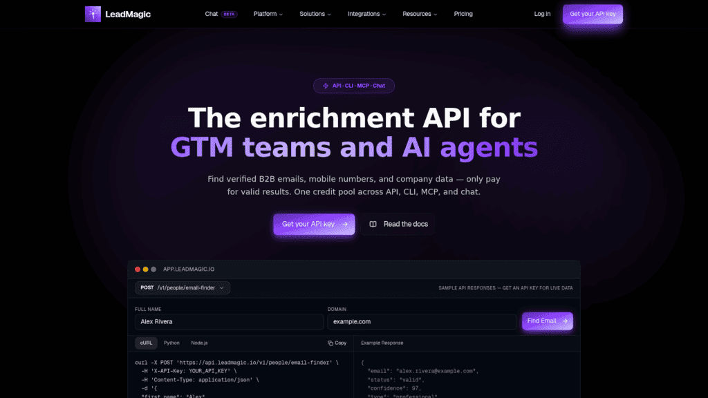 LeadMagic as one of the best ai prospecting apis