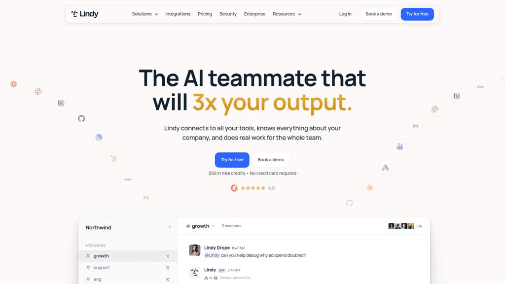 Lindy as one of the best sales workflow tools
