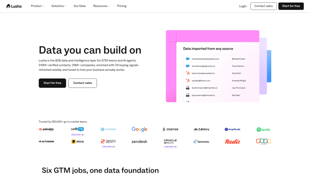 Lusha as one of the best web research tools