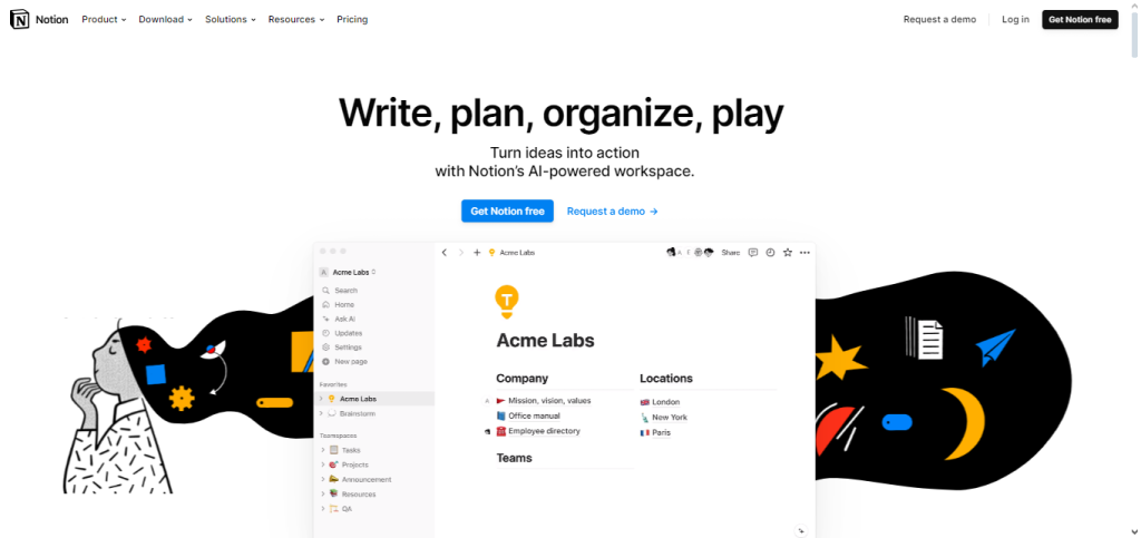 Notion, ferramenta de vendas grátis
