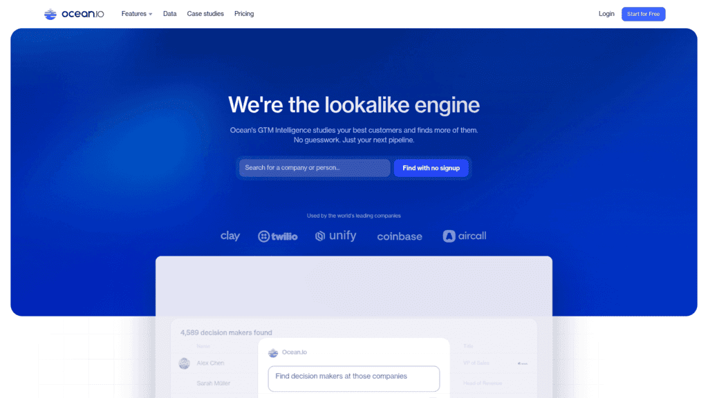 Ocean.io as one of the best lead enrichment apis