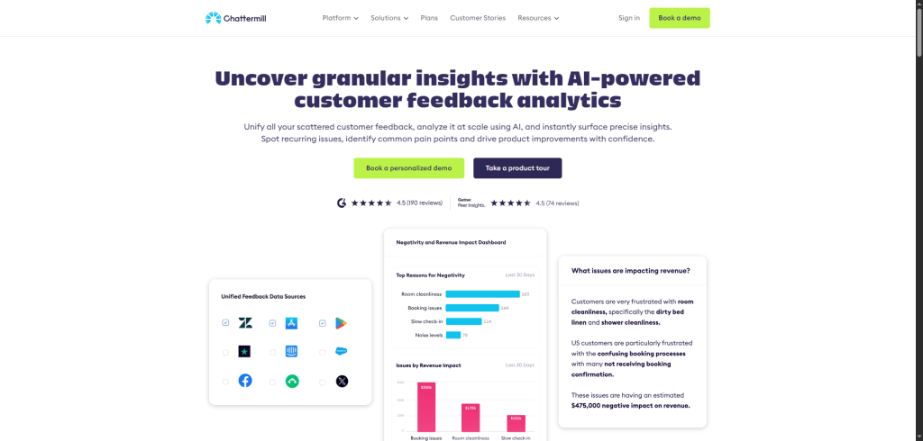 one of the generative ai tools for market research is Chattermill