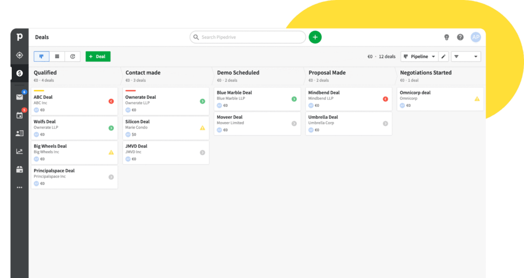 pipedrive crm interface