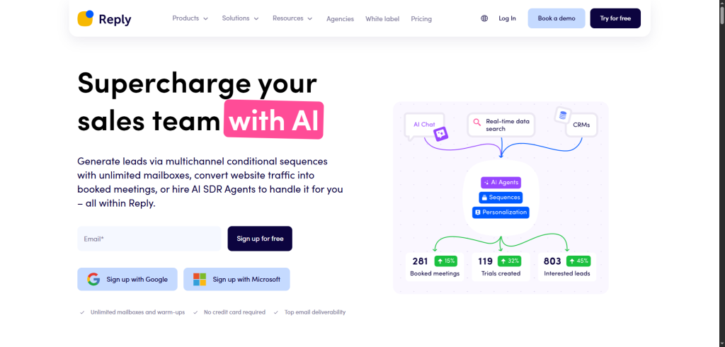 reply.io as one of the ai tools to find email addresses