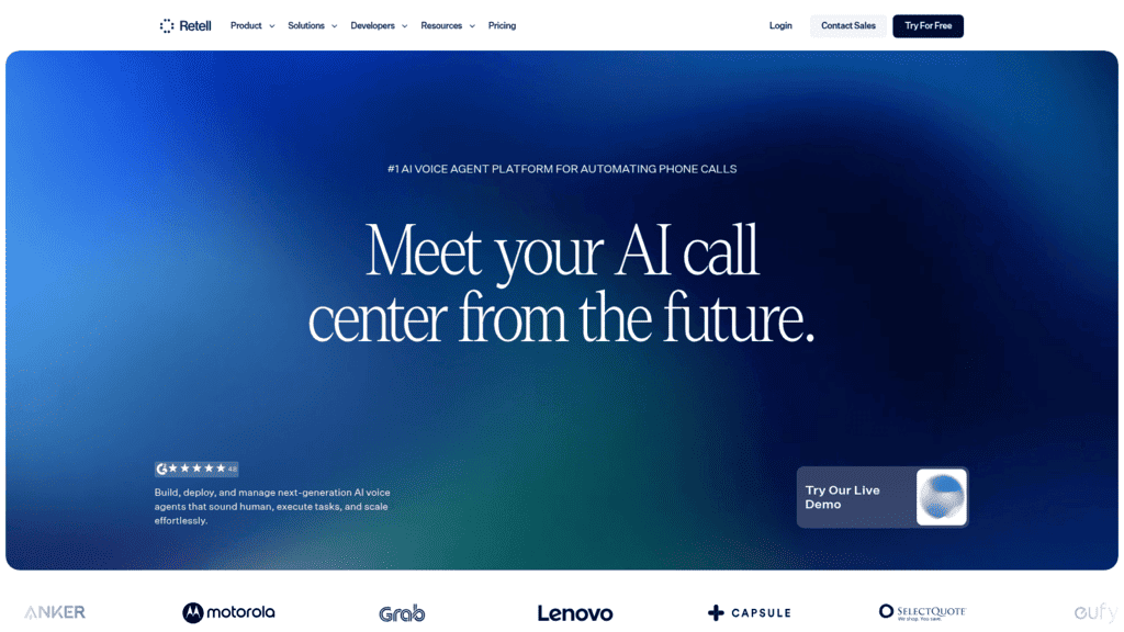 Retell AI as one of the best ai appointment setters