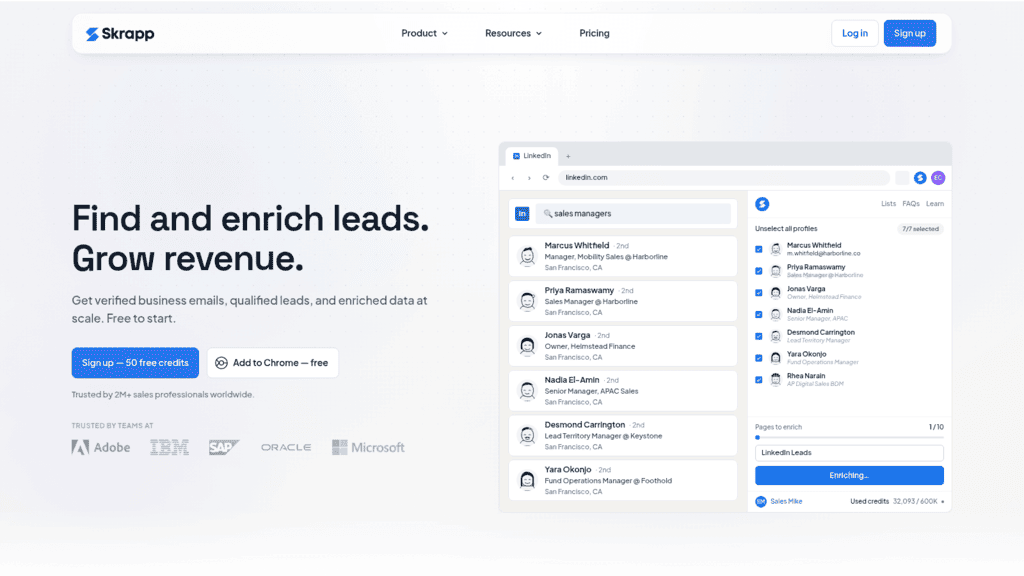Skrapp as one of the best web research tools