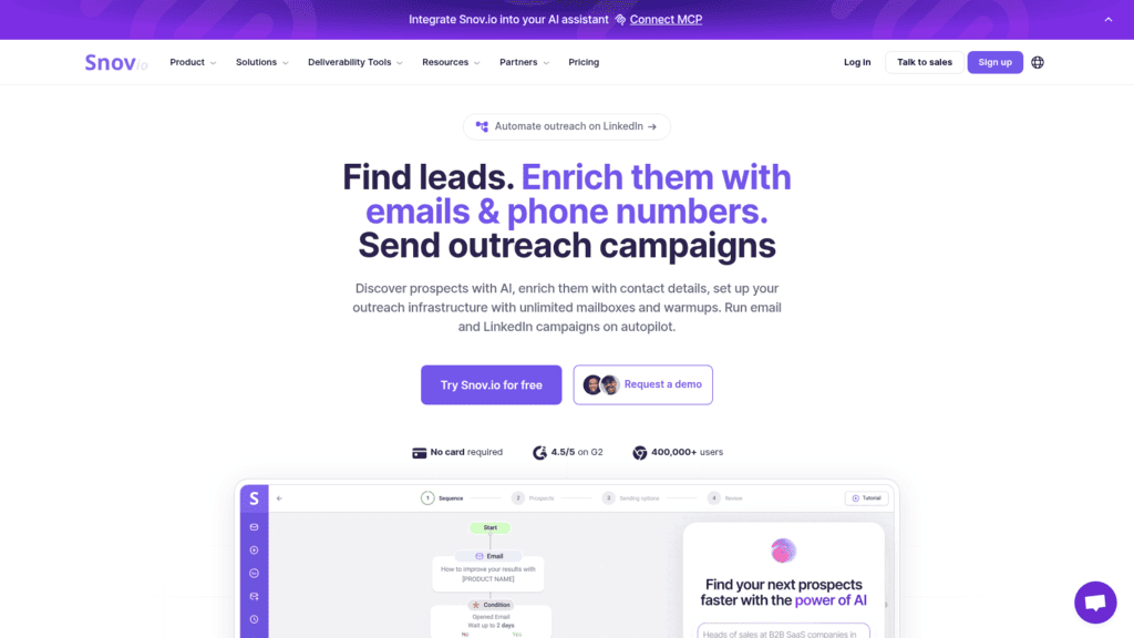 Snov.io as one of the best email finder apis