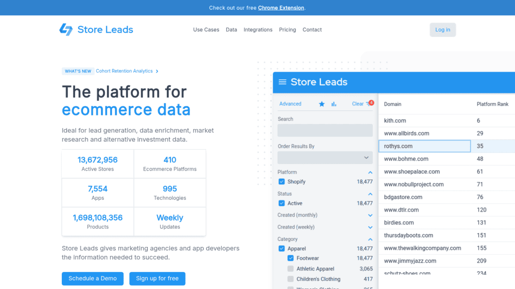 StoreLeads as one of the best technographic data apis