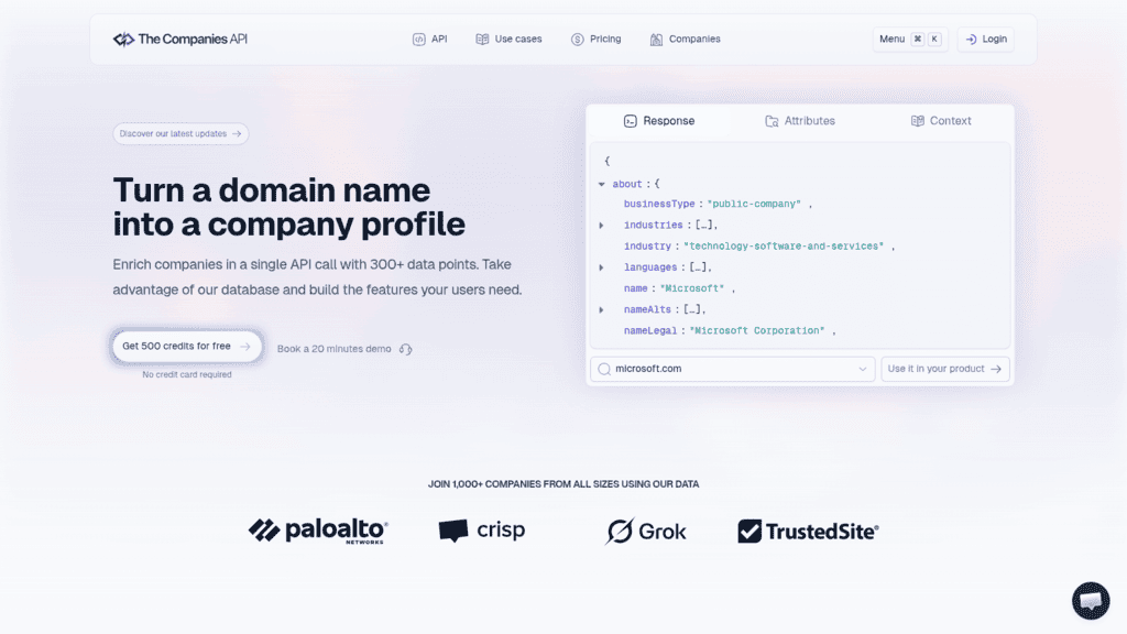 The Companies API as one of the best company enrichment apis