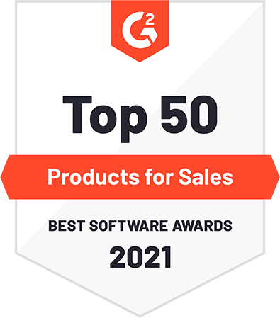 Top 50 products for sales g2 badge