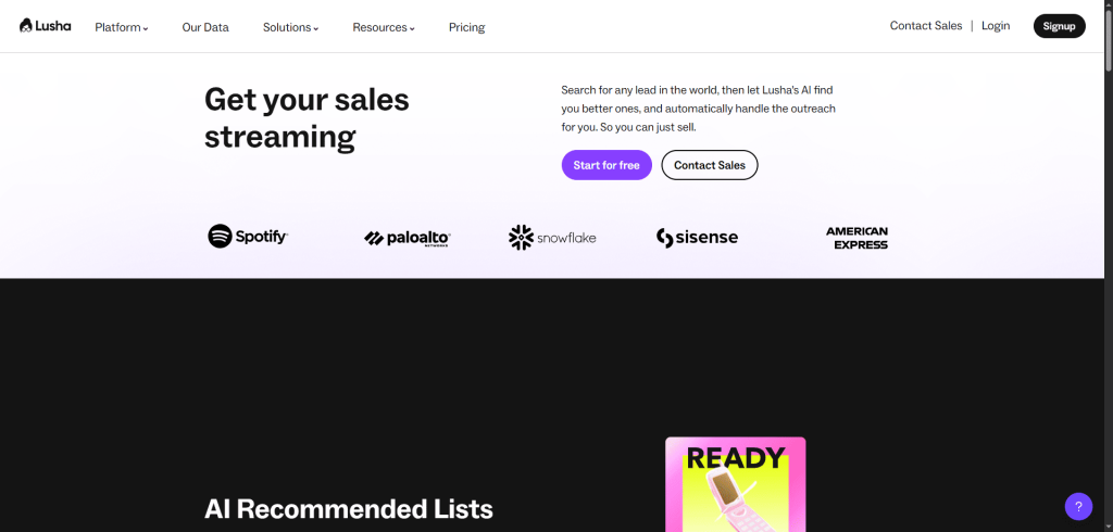 where can i find b2b sales leads - in Lusha