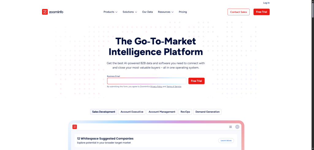 where can i find b2b sales leads - in Zoominfo