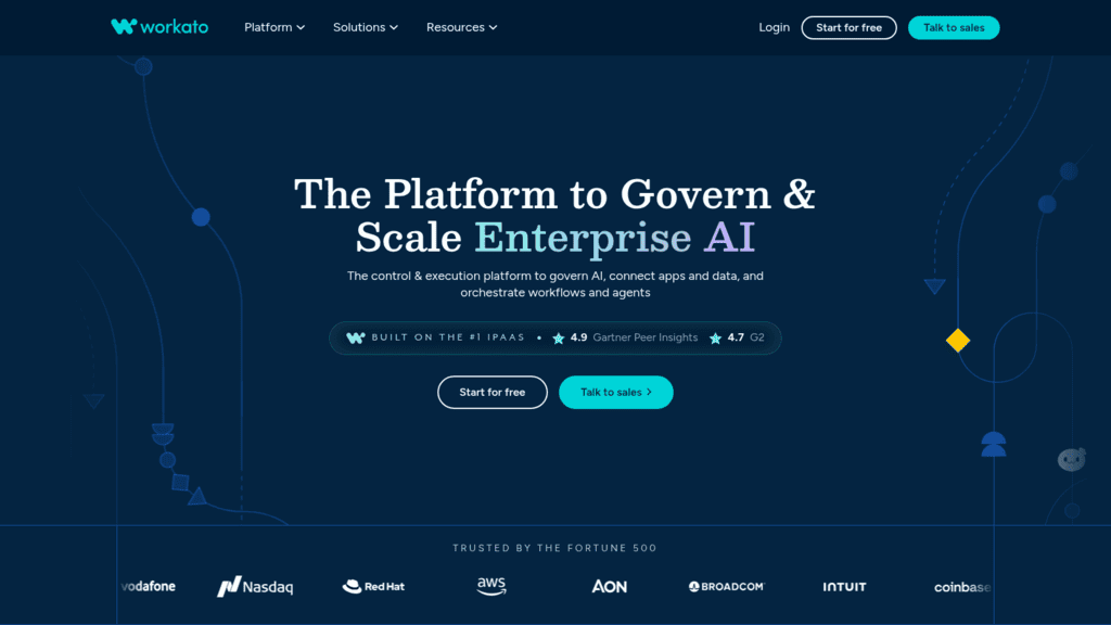 Workato as one of the best sales workflow tools