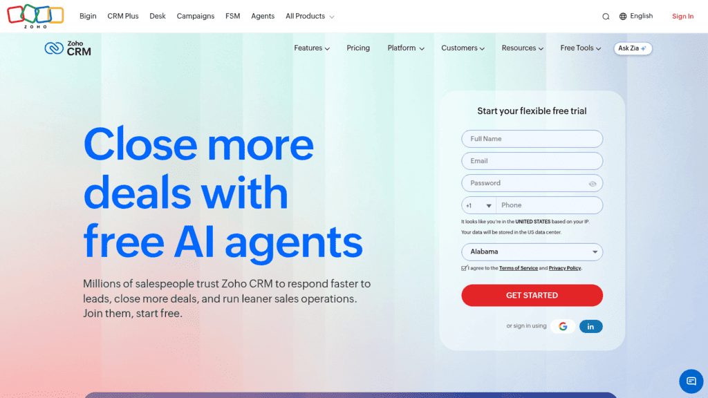 Zoho CRM as one of the best crm apis