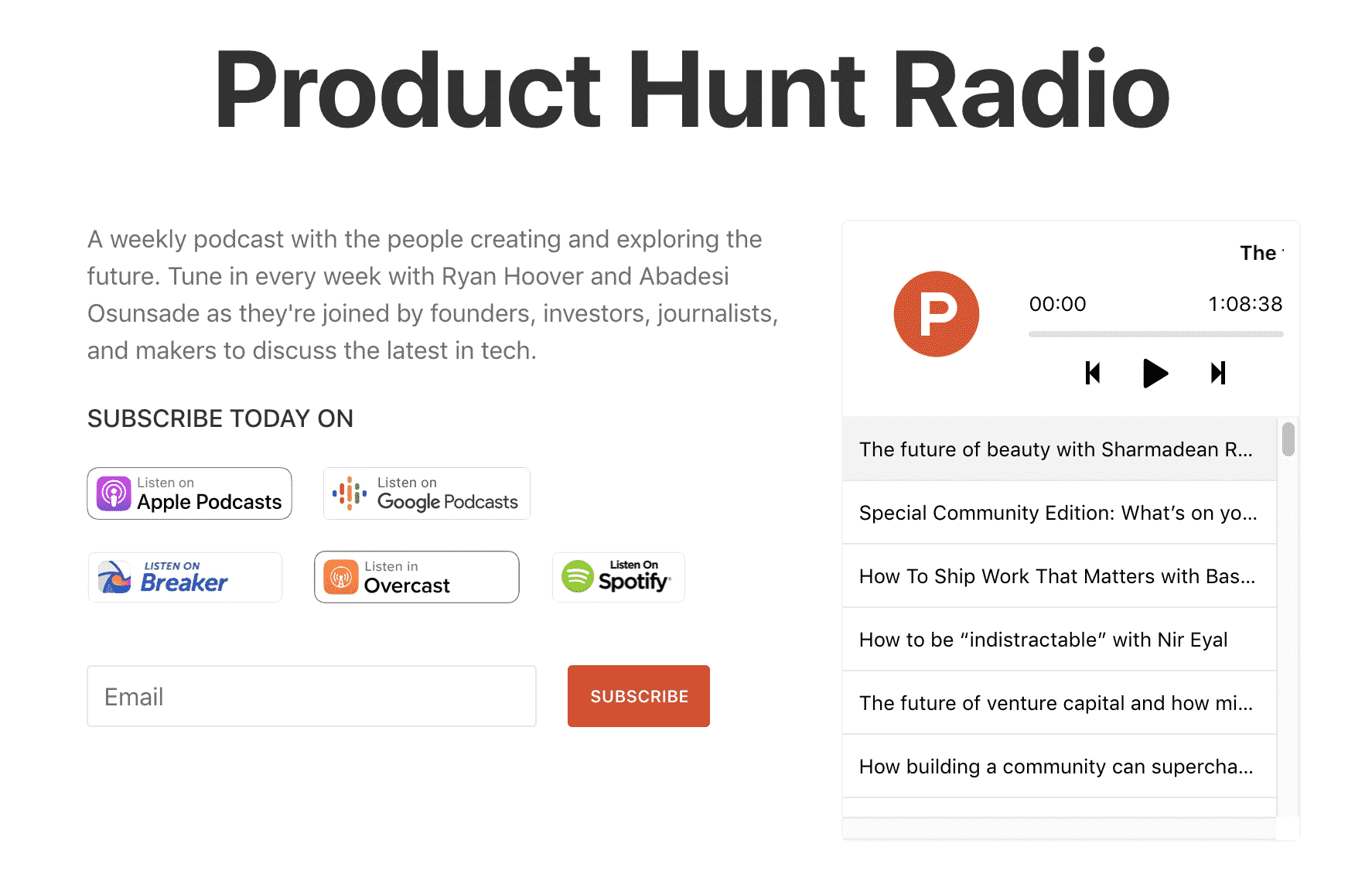 Product Hunt Radio screenshot
