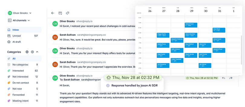 Manage replies & book meetings